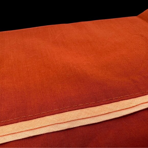 Vintage Pillowcases Rust Orange Standard Set 1970s Sears Retro Bedding - Picture 6 of 8